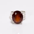 thumbnail image 3 of Natural Hessonite Garnet (Gomedh) Gemstone Ring For Woman And Men 925 Sterling Silver Ring Valentine's Day Gift January’s birthstone, 3 of 3