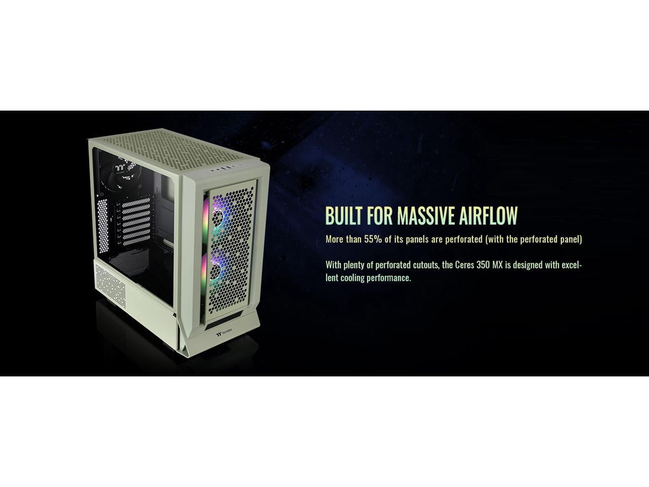 Thermaltake Ceres 350 MX ATX Mid Tower Chassis Macha Green CA-1Z3-00MEWN-00