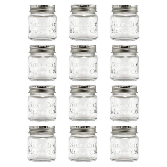 Mini Mason Jar Shot Glasses with Metal Lid 2 Ounces, 12 Pieces