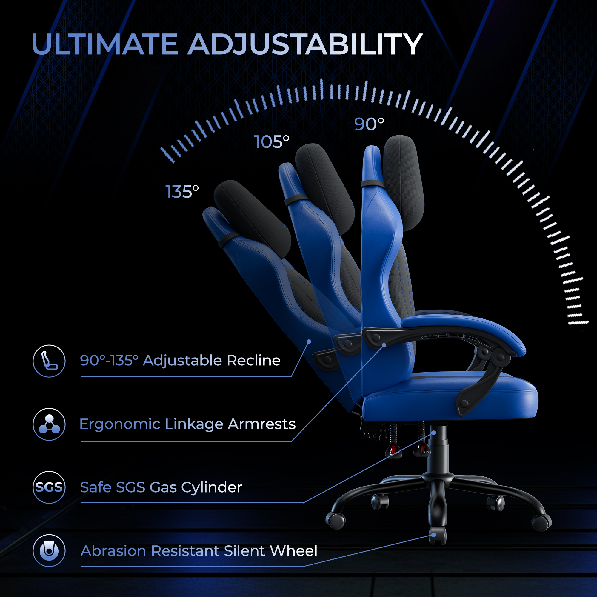 Seenda Gaming Chair, Fabric Comfy Video Gaming Chair, High Back Computer Chair, Adjustable Swivel Office Desk Chair with Headrest and Lumbar Support