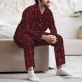 thumbnail image 7 of Lsque Red Skulls With Crossbones Pattern Long Sleeve Pajama Set for Men - Soft 2-Piece Sleepwear and Loungewear Set with Pockets, Comfy Nightwear-X-Large, 7 of 7