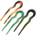 thumbnail image 4 of 3pcs French Pin Elegant Hair Forks Decorative U Shaped Hairpins for Buns, 4 of 7