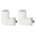 thumbnail image 1 of M5 Raccord Poussoir, 2 Pack Connecteur Rapide Pneumatique 8mm Filetage Mâle 90 Degrés 4mm Raccord de Tube Coude Adaptateur Rapide Pneumatique, Blanc, 1 of 7