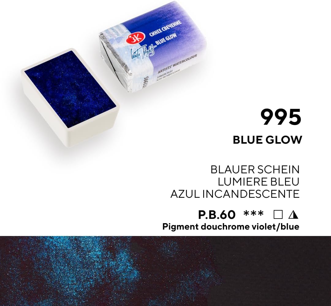 White Nights Extra Fine Artists Grade Professional Limited Edition Shimmering Watercolors 8 Full Pans 2.5 ml each by Nevskaya Palitra (Autumn)