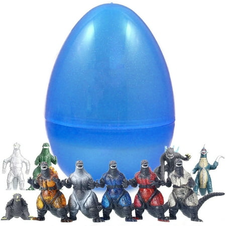Jumbo 8 Inch Easter Egg With Godzilla Figurines - Save Time With Convenient Pre Filled Easter Eggs - Bright Colors And Durable Designs - Perfect As Kids Party Favors And Easter Basket Stuffers
