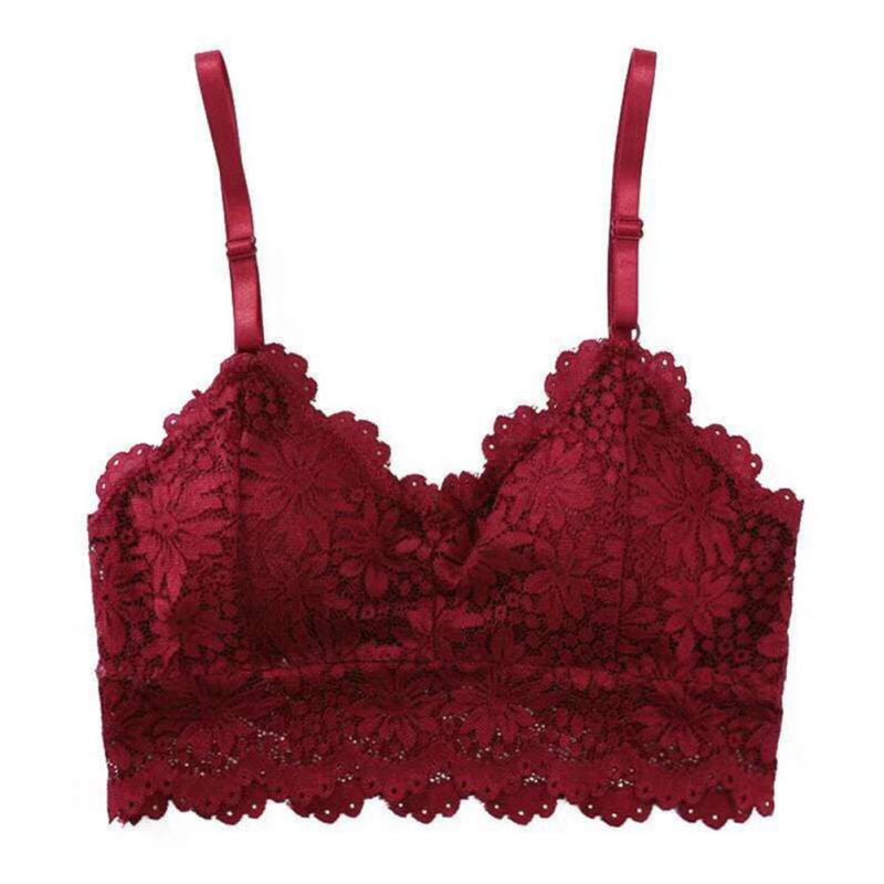 2019 Women Floral Lace Bralette Padded Crop Top Bra Strapless Padded Bustier