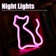 thumbnail image 3 of LED Neon Sign Art Decorative Lights Table Decoration Neon Lamp with Base for Kids Boy and Girl Bedroom Unique Gift for Any Occasion (Cat with Base), 3 of 5