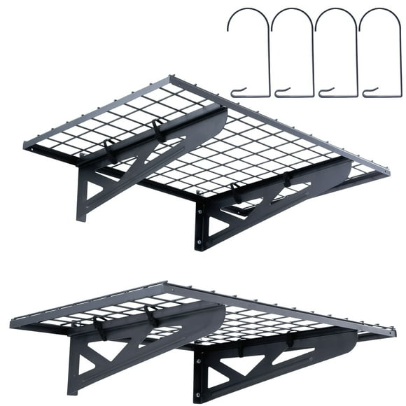 VEVOR Garage Storage Shelving, 2 Pack, 3 x 2 ft Heavy Duty Garage Shelves Wall Mounted, 500 lbs Load Capacity(Total) Garage Storage Rack Floating Shelves