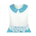 thumbnail image 4 of Girls Dress Red Blue Lace Stripe Collar Party Sundress 4, 4 of 7