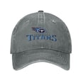 thumbnail image 2 of Tennessee_Titans Baseball Cap,Nfl Team Logo Trucker Hat Cowboy Hat,Cotton Adjustable Strap Golf Dad Hat For Men Women,Gray, 2 of 6