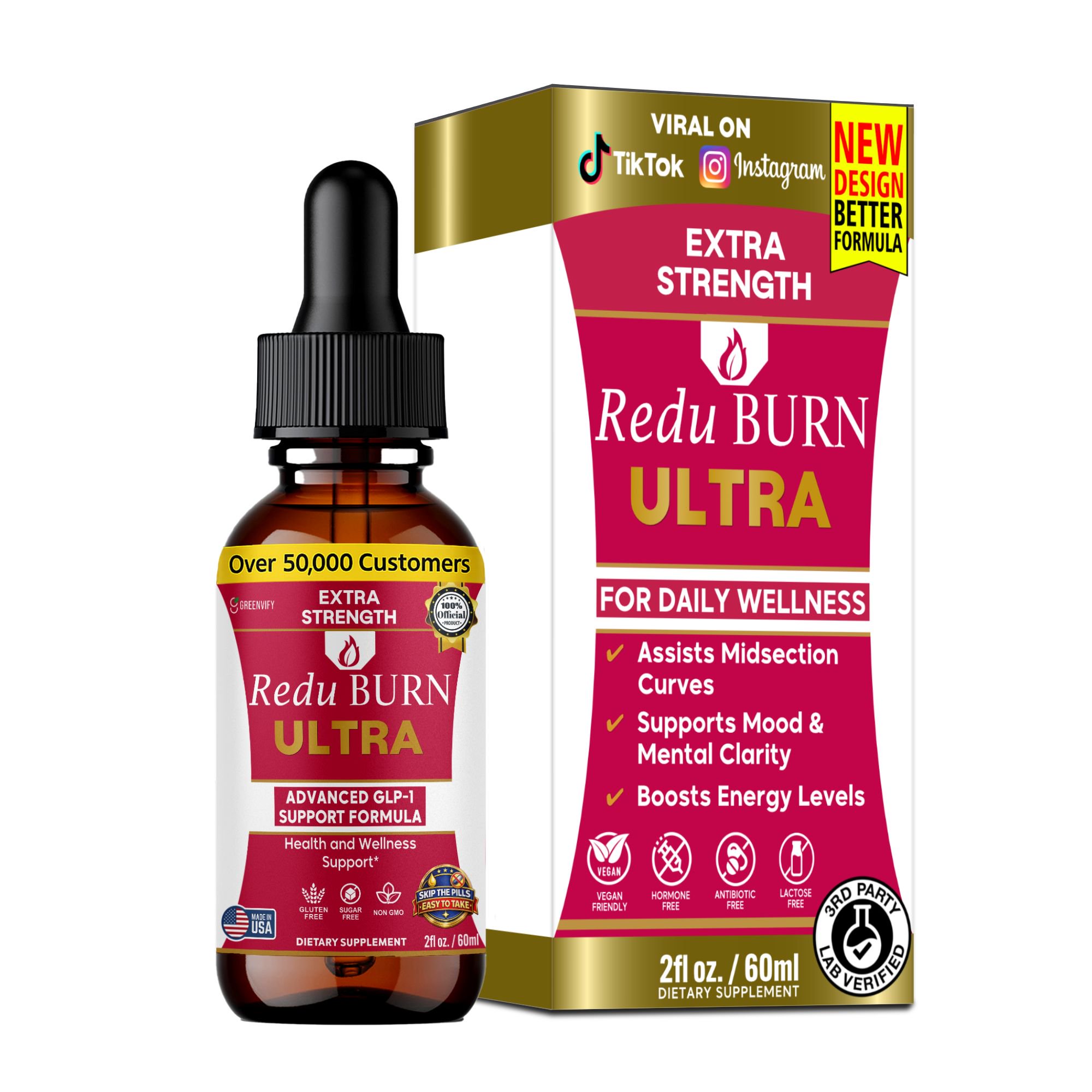 GreenVify Reduburn Ultra Liquid Drops – Daily Metabolism & Weight Management Supplement for Adults