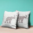 thumbnail image 2 of Elephant Silhouette Duo Indoor/Outdoor Pillow with Removable Cover in White Pink Brown20x20, 2 of 4