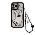 thumbnail image 2 of Cute Upside Down Cat Phone Case With Bead Chain Anti-Scratch Smart Phone Protective Cover Compatible For15 Pro Max 14 13 12 11, 2 of 9
