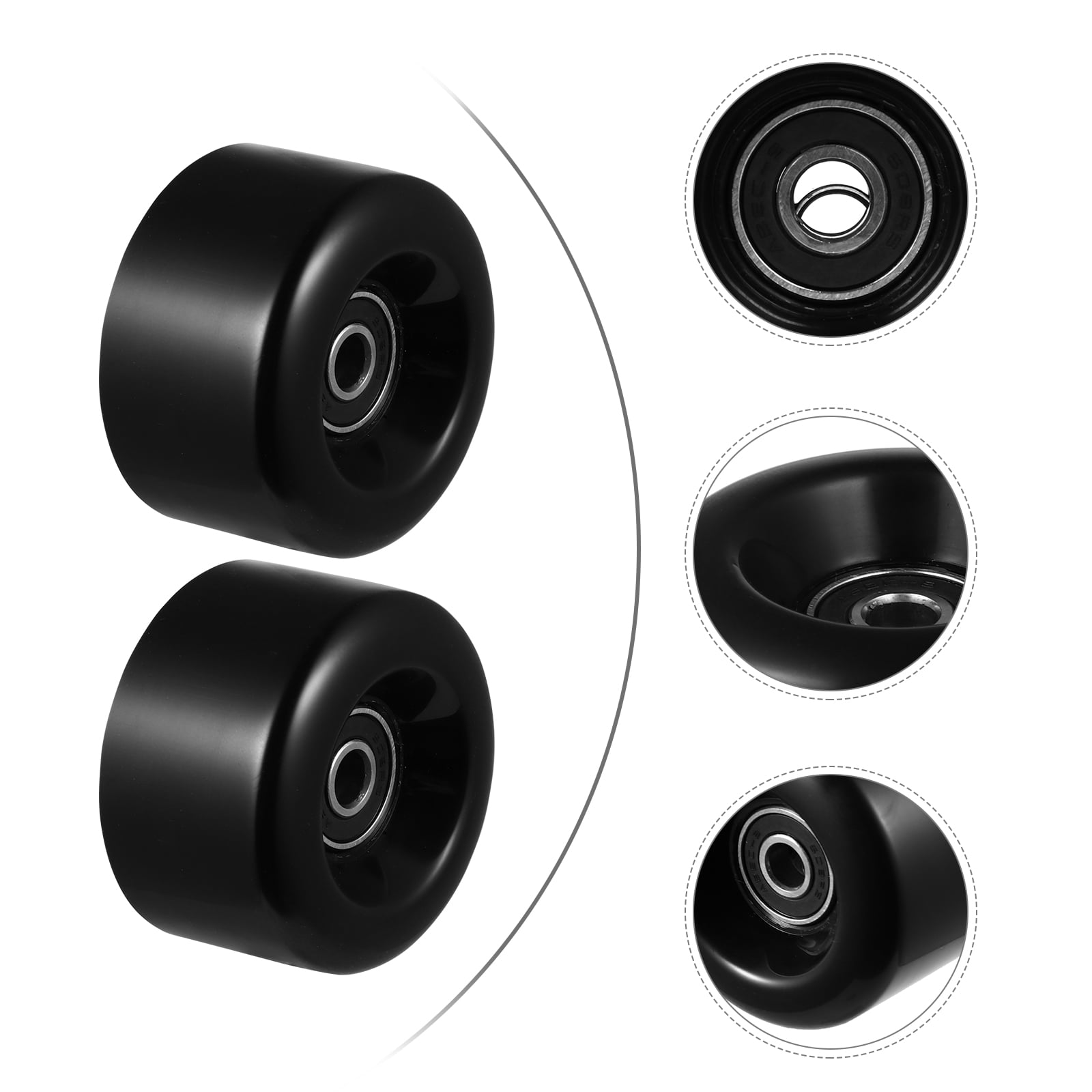 Worgeous  4 Pcs Roller Skate Wheels Skating Shoes Skates Accessories Kids Black
