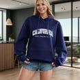 thumbnail image 2 of WENWU Womens Sweatshirt Hoodies Long Sleeve Womens Pullover Oversized Hoodie for Women Navy Crewneck Sweatshirt Women Fall Jacket Cute Womens Clothes, 2 of 4