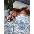 thumbnail image 3 of Twin XL Flat Sheet 66"x102", Navy Blue Flowers Soft Lightweight Bedding Flat Sheets Only, Watercolor Summer Botanical Floral Brushed Microfiber Top Bed Sheet, Breathable StainResistant Bedsheets, 3 of 9