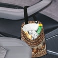 thumbnail image 3 of Yuyamidu Southwest Aztec Horse Car Garbage Bag Foldable Automotive Trash Container Waterproof Car Trash Bags Hanging Car Waste Basket Holder Accessories, Brown, 3 of 7