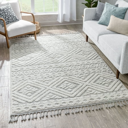 Well Woven Salem Eliana Modern Geometric Cream 3D Textured High-Low 3 11  x 5 3  Area Rug
