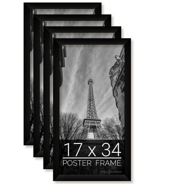 17x34 Black Picture Frame for Puzzles Posters Photos or Artwork, Set of 4