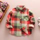 thumbnail image 2 of Gibobby Camisa Elegante Para Niños Chaqueta de franela para niños pequeños, a cuadros, de manga larga, con solapa y botones, para bebés, niños y niñas, camisa, abrigo, prendas(Anaranjado, 5-6 Años), 2 of 3