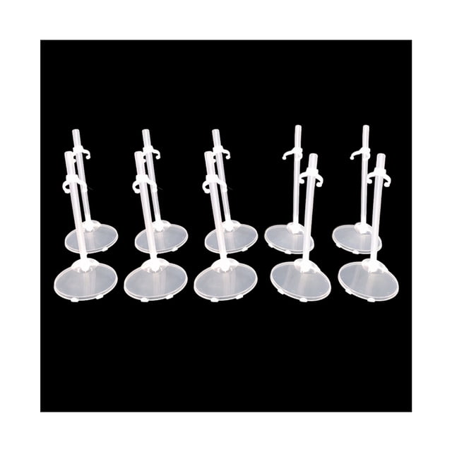 keepw 10 Pieces Plastic Transparent Doll Stands Tabletop Display Racks Holders Support Kids Bedroom Collectibles Organizer