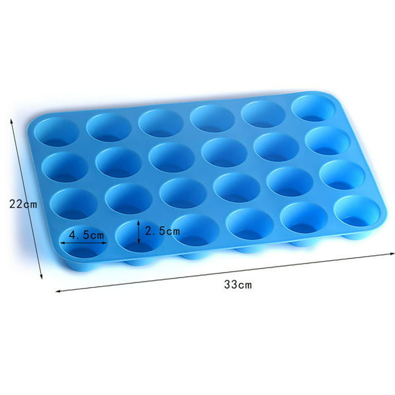 Mini Silicone Muffin Pan - 24 Cups, BPA Free and Dishwasher Safe, Non-stick  Silicone Cupcake Baking Pan, Great for Making Muffin Cakes, Tart,  Bread,Blue 