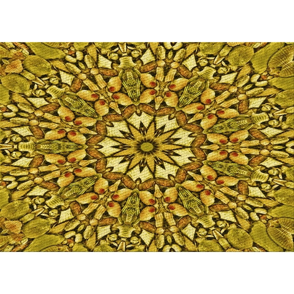 Ahgly Company Indoor Rectangle Patterned Dark Bronze Brown Area Rugs, 6' x 9'