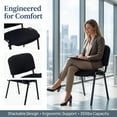 thumbnail image 6 of Guyou Black Stackable Conference Room Chairs Set of 5, Armless Mesh Reception Chair, Ergonomic Office Chair with Back, Visitor Chairs for Conference Room Training Room Waiting Room School, 6 of 9