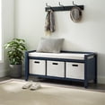 thumbnail image 3 of Linon Banc de Rangement en Bois pour Entrée en Bleu, 3 of 13