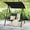 Black, variant on Gymax 2-Person Patio Swing Seat Swing Bench Canopy Swing Loveseat Outdoor Dark Brown