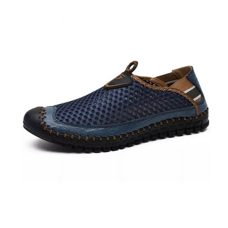 

Mens Loafers Slip On Round Toe Hollow Out Mesh Driving Sandals Slip On Summer-43