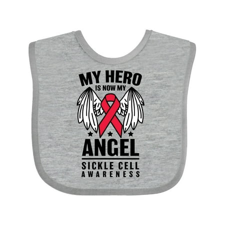 

Inktastic Sickle Cell Awareness My Hero is Now My Angel Gift Baby Boy or Baby Girl Bib