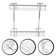 thumbnail image 1 of OULII 1Set Bathroom Wall Rack Aluminium Alloy Silver Rectangular Board Double Layer Simple Design For Homeowners, 1 of 8