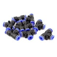 thumbnail image 2 of 10 Pcs 3 Way Tee Push In Pneumatic Quick Release 1/4" Tube Fittings Connectors, 2 of 4
