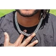 thumbnail image 3 of Boss Up and Flex with Bling'ed Out Hip Hop Jewelry - ZZ Miami Cuban Necklace and Bracelet with Unique Lock and Iced Out Diamonds !! The Perfect Drip !! - ZZ SP Lock Silver N -20", 3 of 10