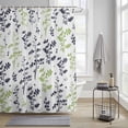thumbnail image 3 of Farm Black Green Leaves Shower Curtain, Country Style Leaf Floral Retro Plant Waterproof Shower Curtain Set with 12 Hooks Lightweight Bath Curtains Fabric Bathroom Decor 60x72 Inches, 3 of 9