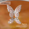 thumbnail image 3 of Crystal Butterfly Ring Cubic Zirconia Bow-Knot Knuckle Ring for Women, 3 of 12