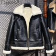 thumbnail image 2 of Abrigo de piel de invierno Tcyeek para mujer, chaqueta de moto de cuero auténtico, ropa para mujer, chaquetas de piel de oveja natural cálidas, chaquetas gruesas, 2 of 5