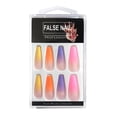 thumbnail image 3 of 20pcs/set Super Long Ballet Coffin Fake Nails Candy Color Nails Rainbow Gradient Trapezoidal Fake Nails Wearable Nails, 3 of 9