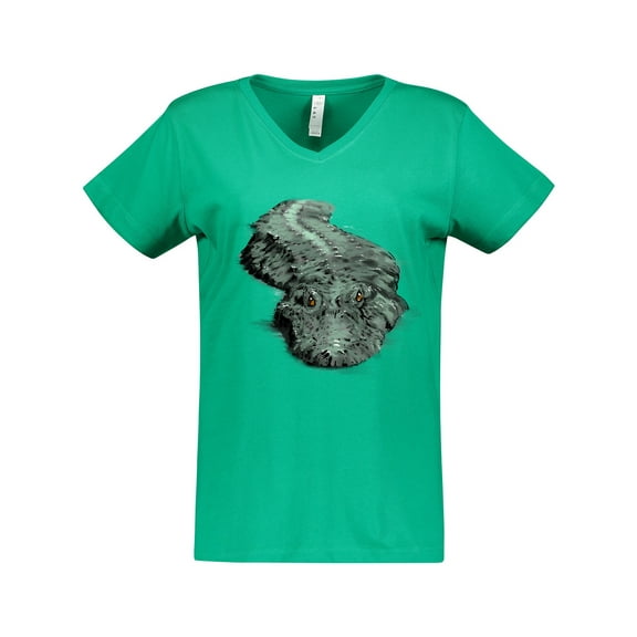 Inktastic Lurking gator Women's V-Neck T-Shirt