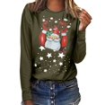 thumbnail image 2 of Babysbule Hauts de Noël pour Femmes Joyeux Noël Imprimé Femmes Décontracté Manches Longues Col Rond Chandail en Molleton Chandail Blouse, 2 of 6