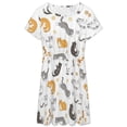 thumbnail image 3 of Funny Cartoon Cute Cat Red Orange Gray Short Sleeve Dress Women Summer Evening Dresses Ladies Sundress, 3 of 7