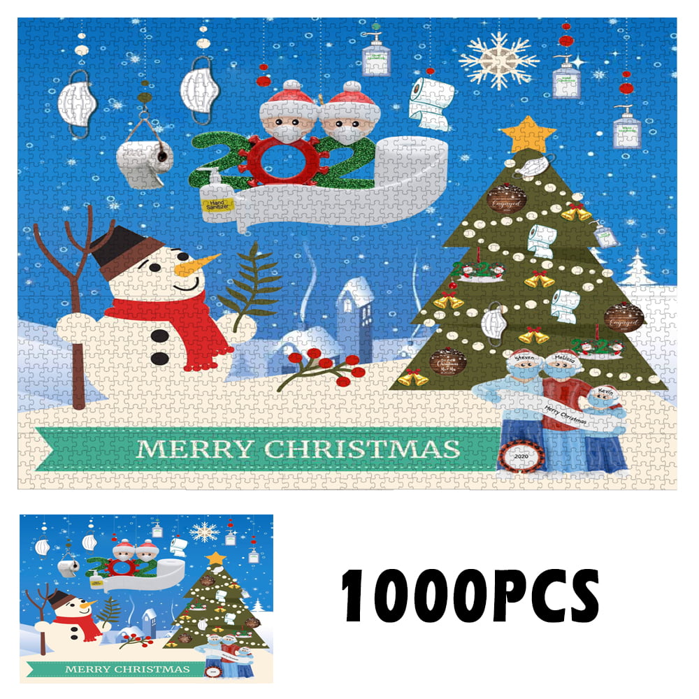1000 Pieces Christmas Jigsaw Puzzle Children Adult Snowman Puzzles Xmas Cities 