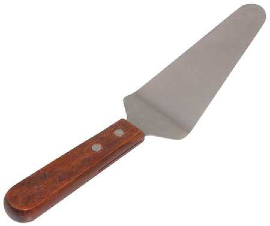 Set of 3 Classic Stainless Steel Blade Pie Server Wooden Handle 9-1/2 Inch 