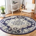 thumbnail image 2 of SAFAVIEH Madison Elinor Traditional Distressed Area Rug, Black Purple/Beige, 6'7" x 6'7" Round, 2 of 8