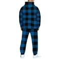 thumbnail image 6 of Hearthz Men's Hoodie Tracksuit 2 Pieces Set Plaid Fleece Hoodie Baggy Jogger Sweatpants Set Winter Big and Tall Sweatsuits, 6 of 6