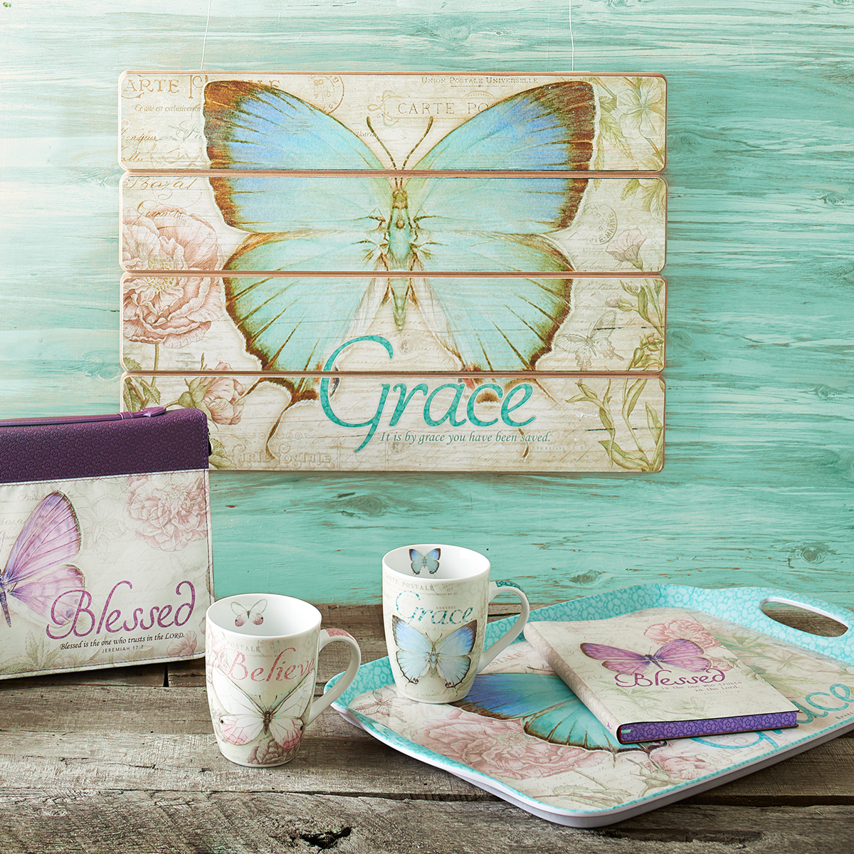 Butterfly Blessings 'Grace' Wall Plaque - Ephesians 2:8 - image 4 of 4