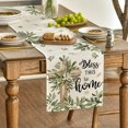 thumbnail image 3 of SM-XLHN Cross Olive Leaves Spring Table Runner,Seasonal Summer Easter Kitchen Dining Table Decoration for Home Party Decor 13x72 Inch, 3 of 6
