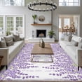 thumbnail image 3 of Purple Lavender Area Rugs 5x7 ft Pastoral Flowers Leaf Idyllic Plants Washable Rug Non Slip Indoor Carpet Absorbent Floor Mat for Living Room Bedroom Dining Room, 3 of 9
