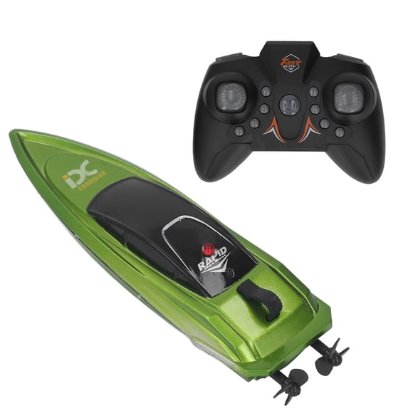 Barco de control remoto de 2,4 G, barco de juguete eléctrico de alta velocidad USB, mini lancha de control remoto impermeable, juguete verde